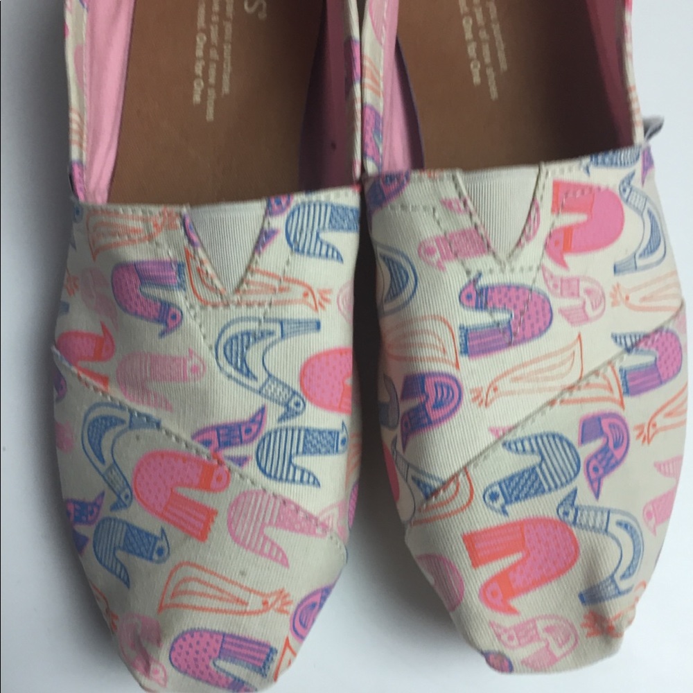 Toms Coral Multi Birds Women’s Size 7 - Picture 6 of 8